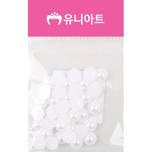 [유니네]1000 반쪽진주 꽃 10mm 흰색