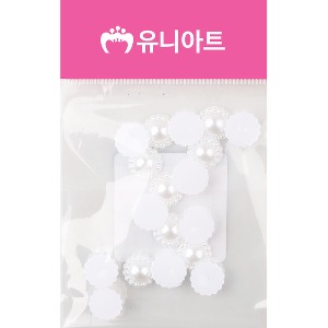 [유니네]1000 반쪽진주 꽃 12mm 흰색
